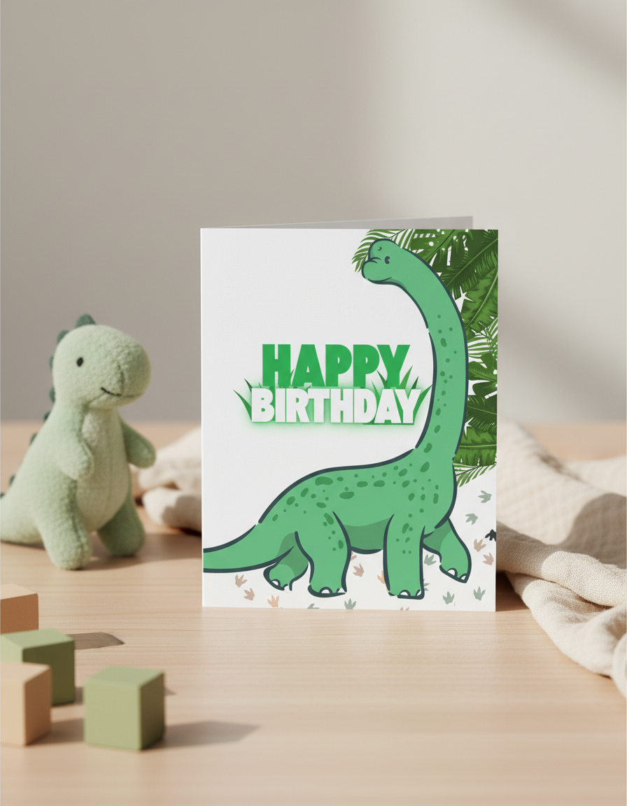 Kids Dinosaur Birthday Card