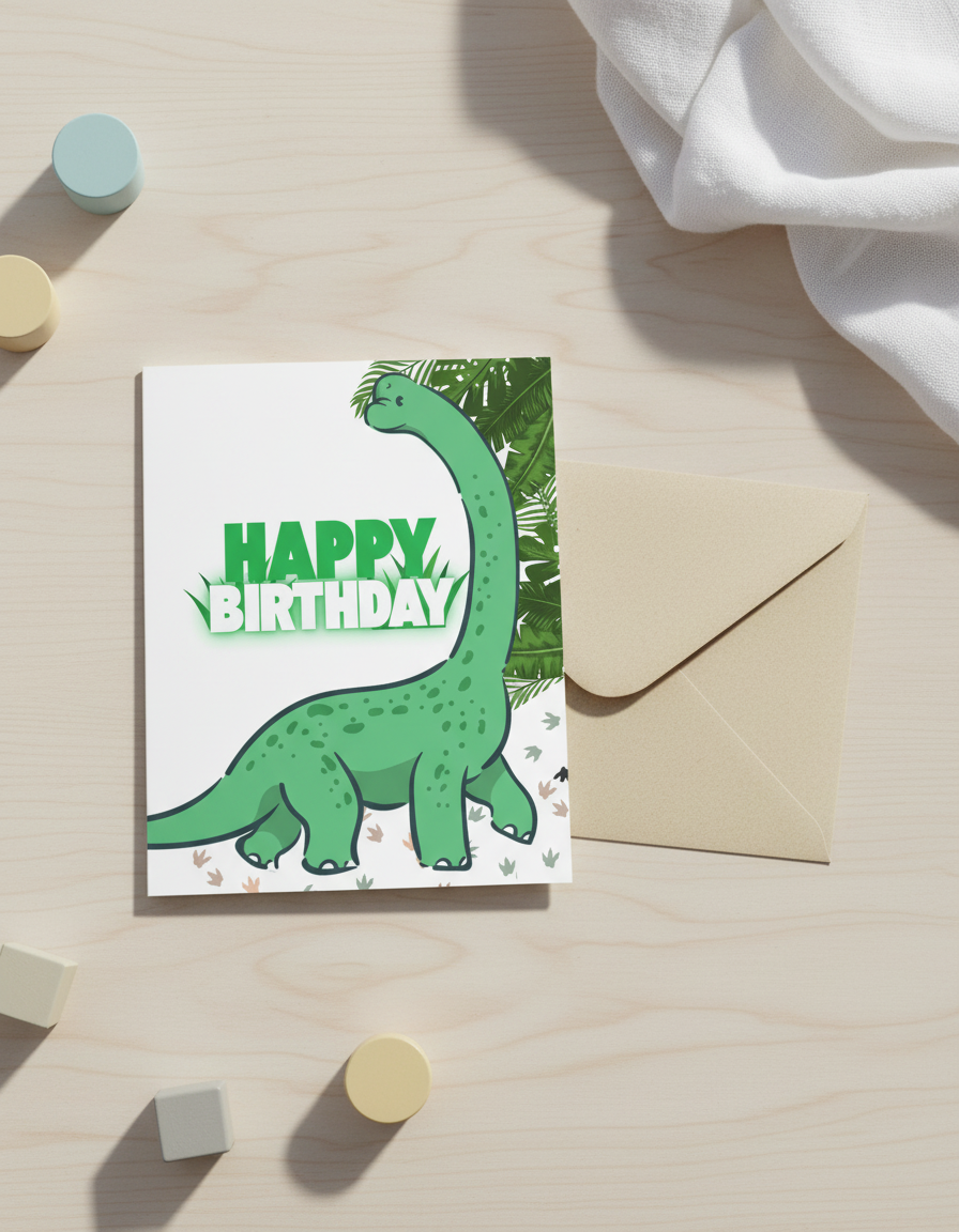 Kids Dinosaur Birthday Card