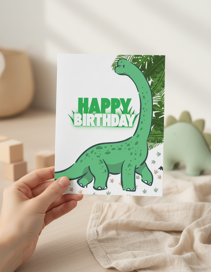 Kids Dinosaur Birthday Card