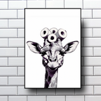 Giraffe bathroom prints set of 3