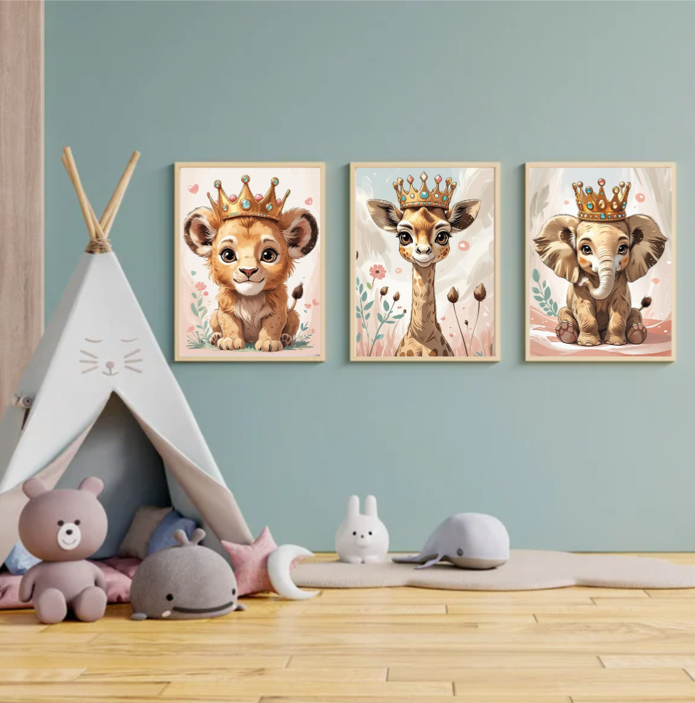 Baby Animal Royalty Print Set Of 3