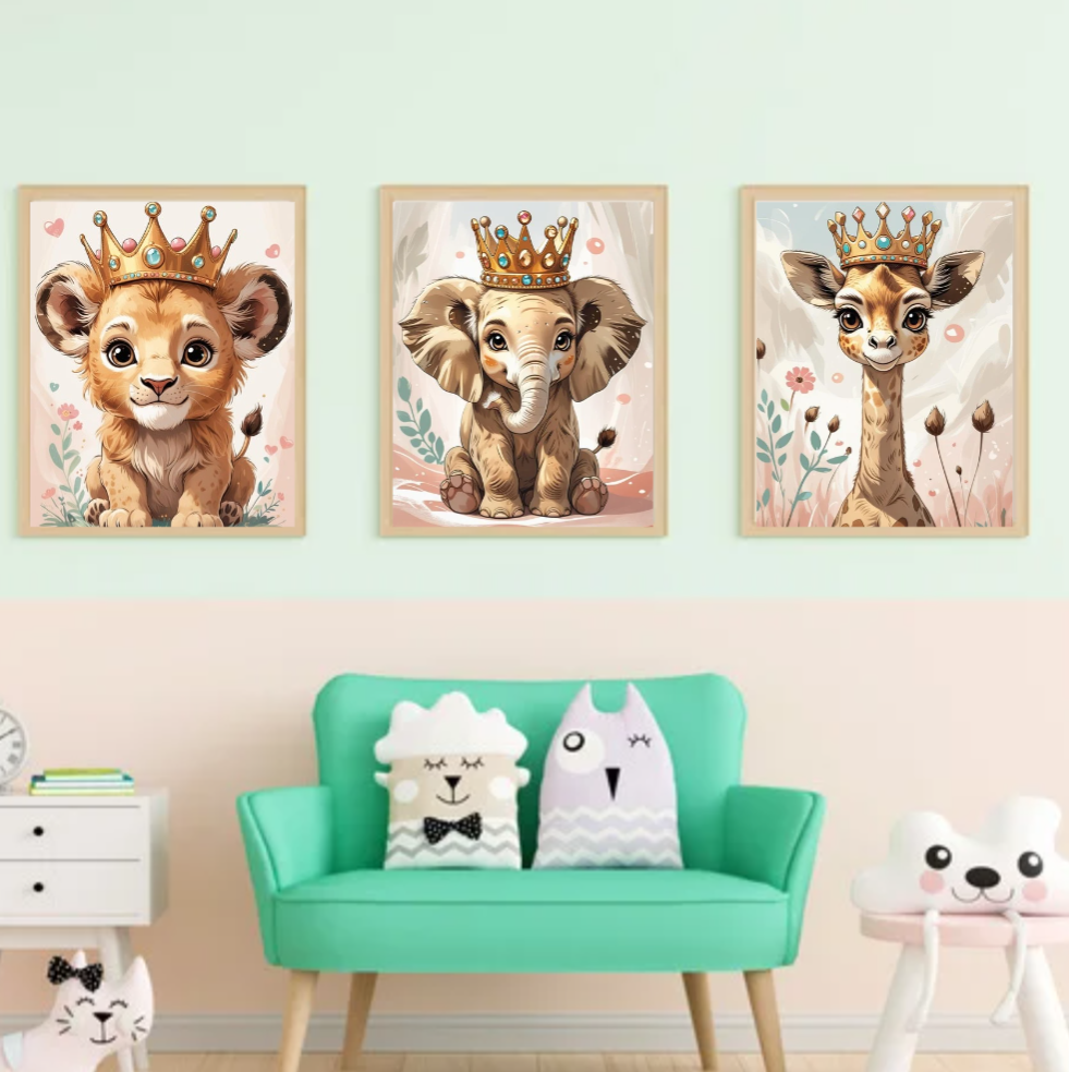 Baby Animal Royalty Print Set Of 3