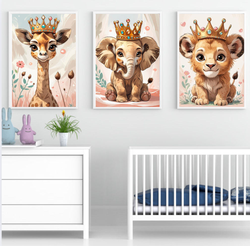 Baby Animal Royalty Print Set Of 3