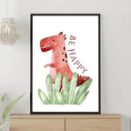 Be Kind, Be Happy, Be Brave Dino Prints Set of 3 Nursery Prints