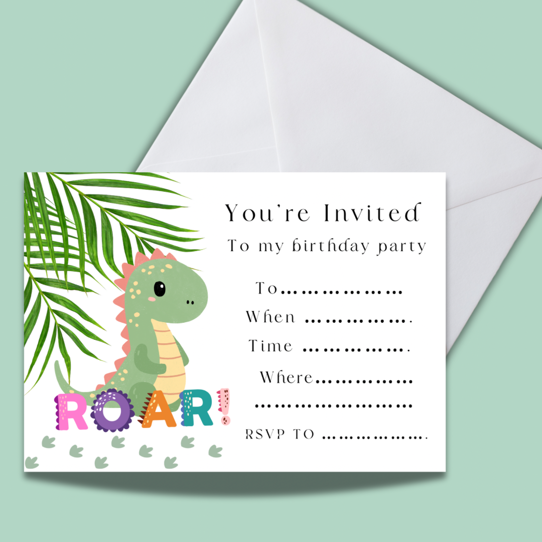 Personalised Dinosaur Childrens Invitations
