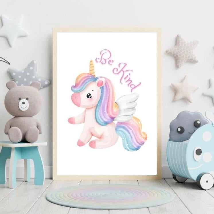 Be Kind, Be Brave , Be You Unicorn Prints Set Of 3