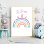 Be Kind, Be Brave , Be You Unicorn Prints Set Of 3