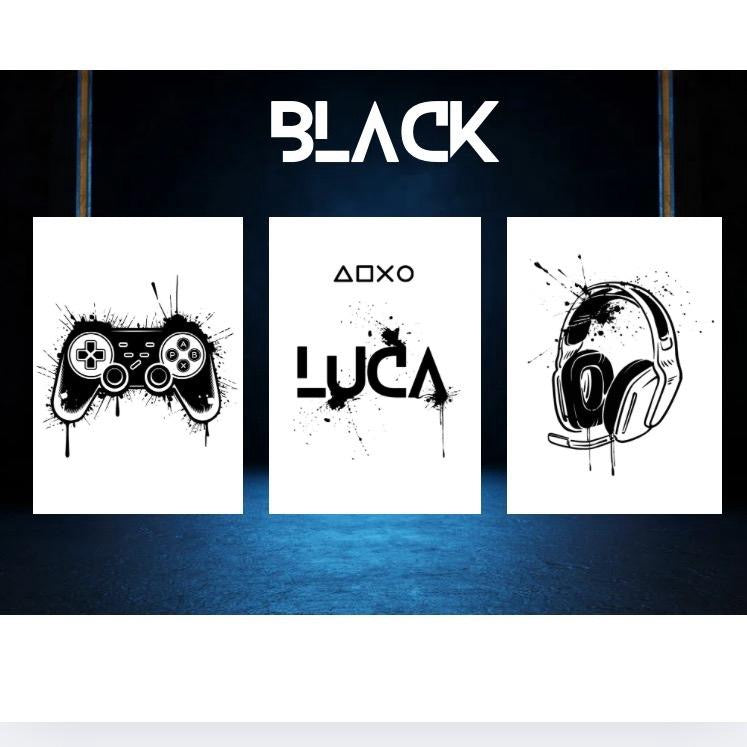 Personalised Gaming Prints Set Of 3
