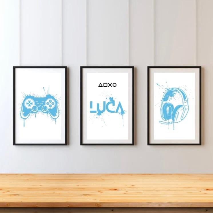Personalised Gaming Prints Set Of 3
