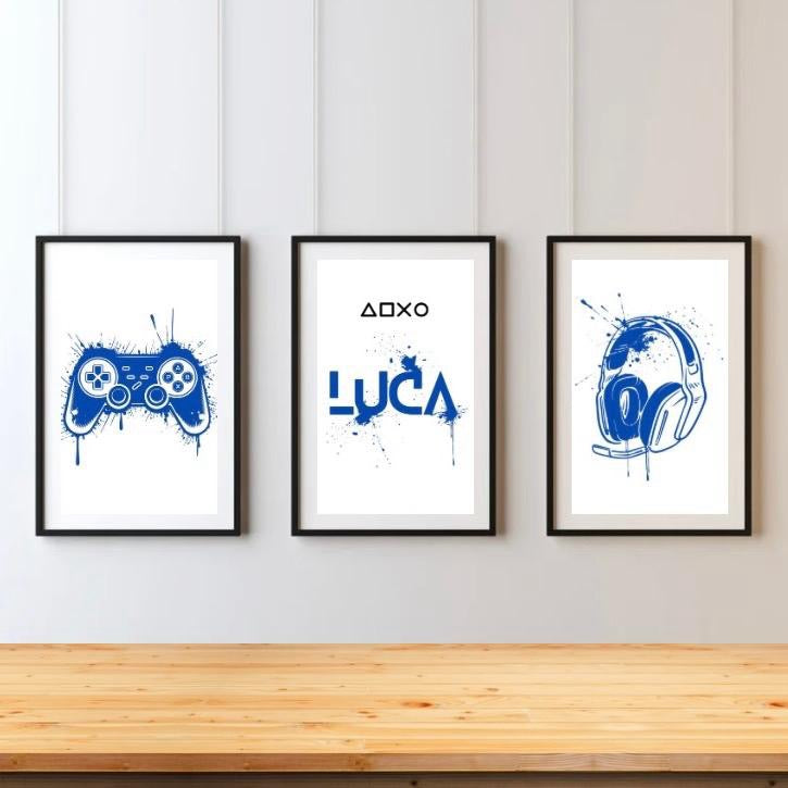 Personalised Gaming Prints Set Of 3
