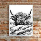 Sleeping Highland Cow Print