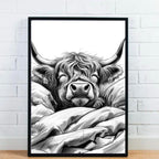 Sleeping Highland Cow Print