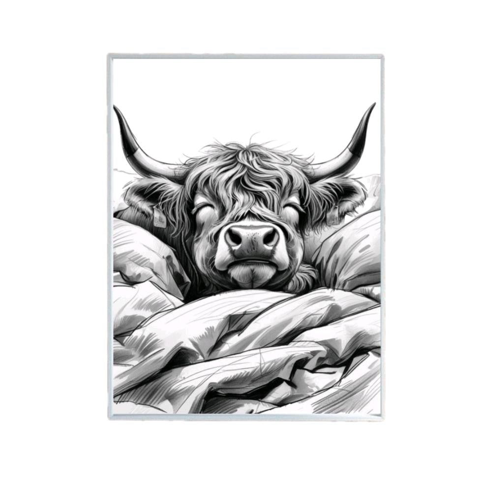 Sleeping Highland Cow Print