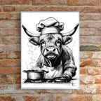 Highland Cow Cooking Print