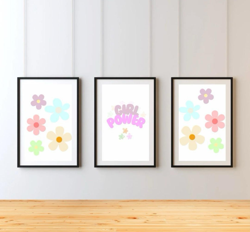 Girl Power Set of 3 Nursery Prints