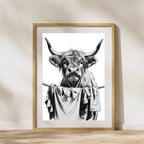 Highland Cow Sorting The Laundy