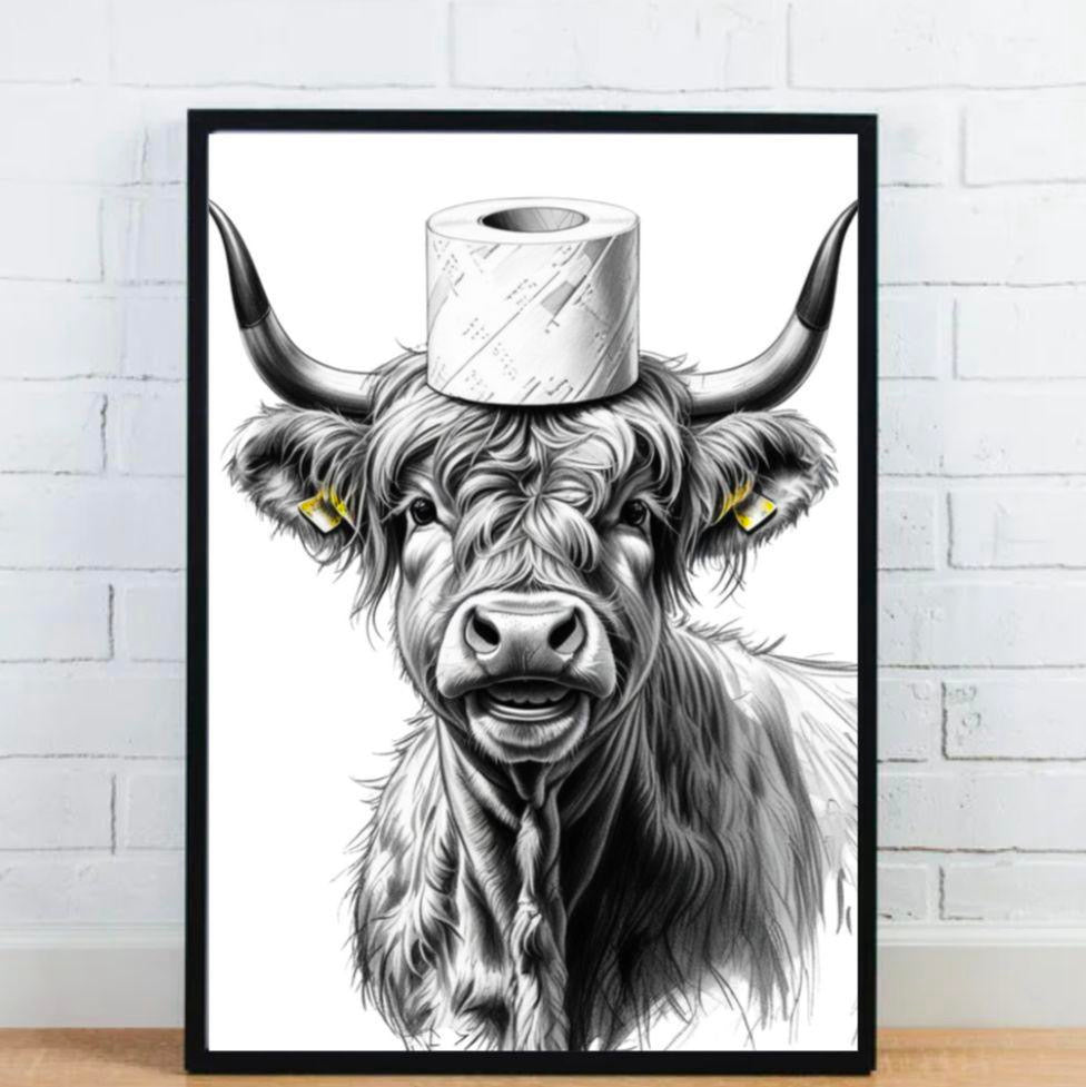 Highland Cow Toilet Paper Hat