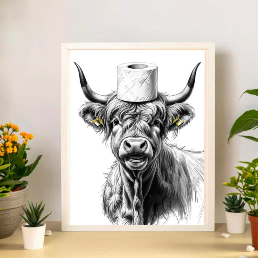Highland Cow Toilet Paper Hat