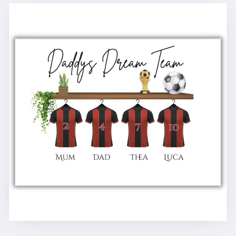 Daddys Dream Team Football Shirt Family Print