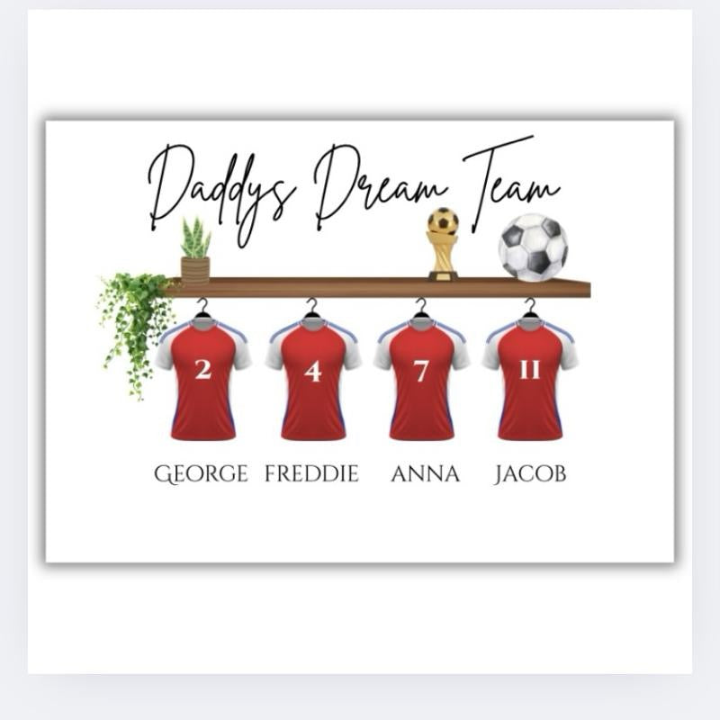 Daddys Dream Team Football Shirt Family Print