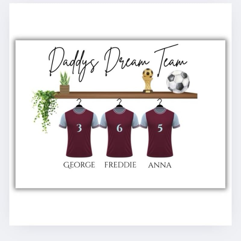 Daddys Dream Team Football Shirt Family Print