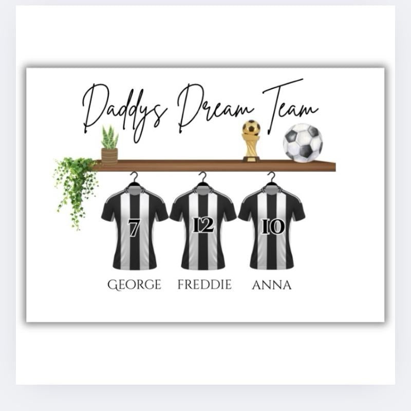 Daddys Dream Team Football Shirt Family Print