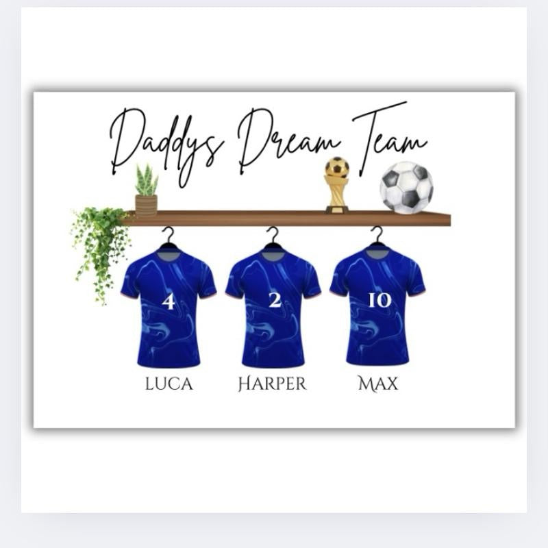 Daddys Dream Team Football Shirt Family Print