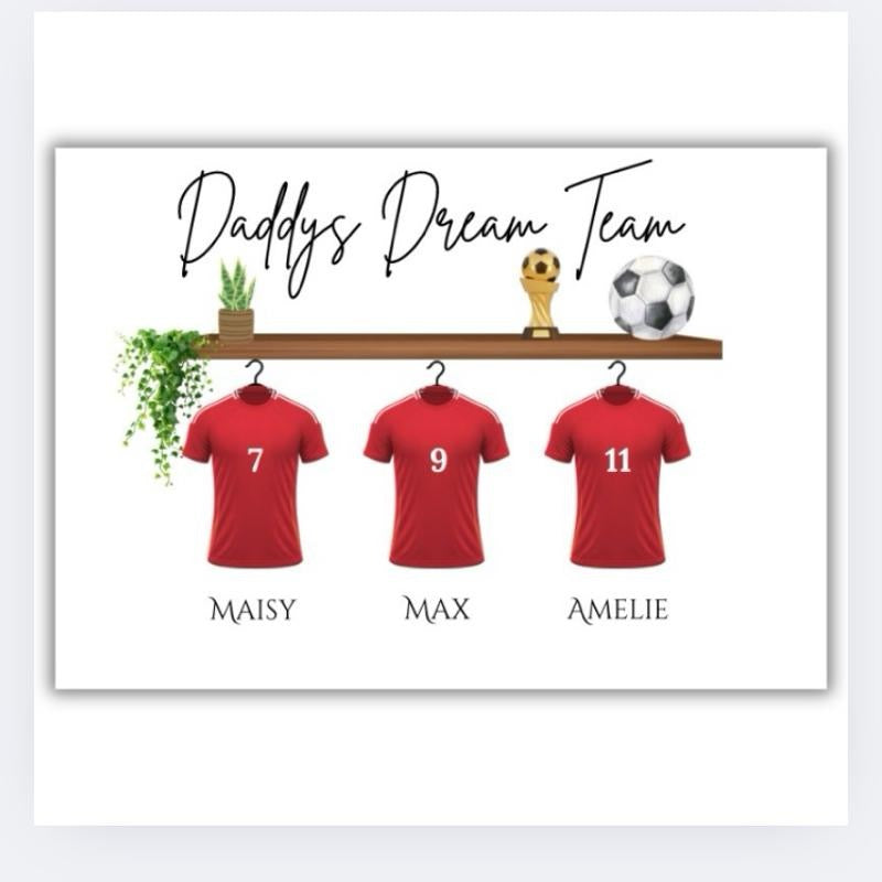Daddys Dream Team Football Shirt Family Print