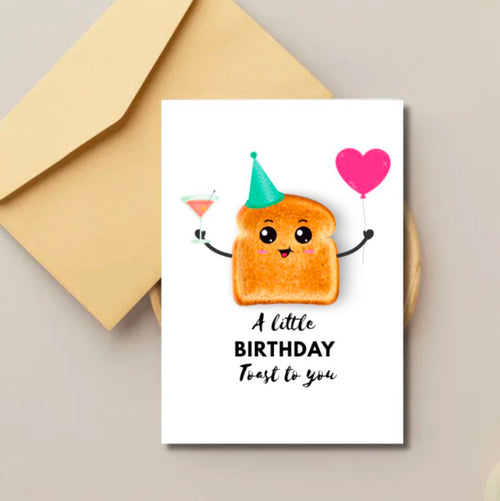 A Little Toast To You Birthday Card