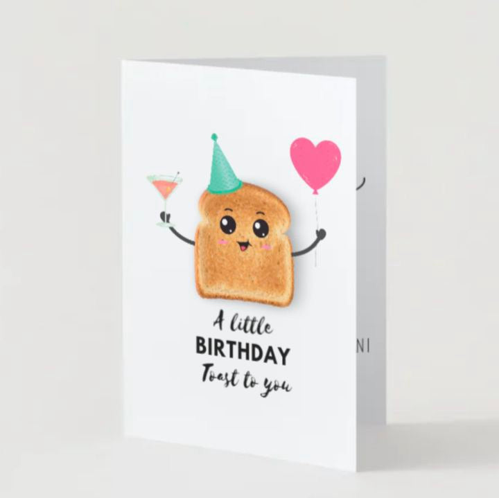 A Little Toast To You Birthday Card