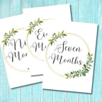 Floral Gold Baby Milestone Cards 1 to 12 Months