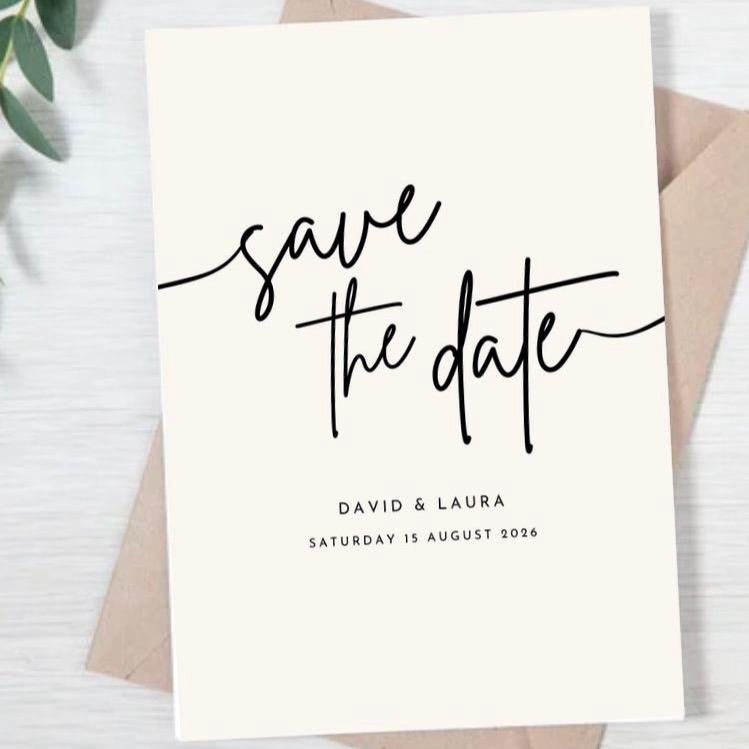 Chic Calligraphy Save the Date