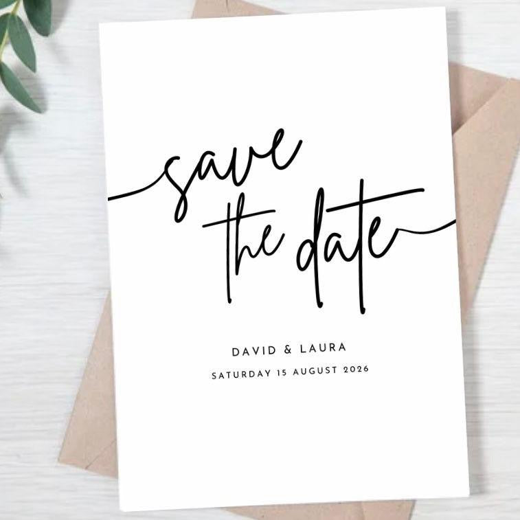 Chic Calligraphy Save the Date
