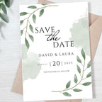 Sage Leaf Save The Date Cards