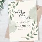 Sage Leaf Save The Date Cards