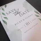 Sage Leaf Save The Date Cards