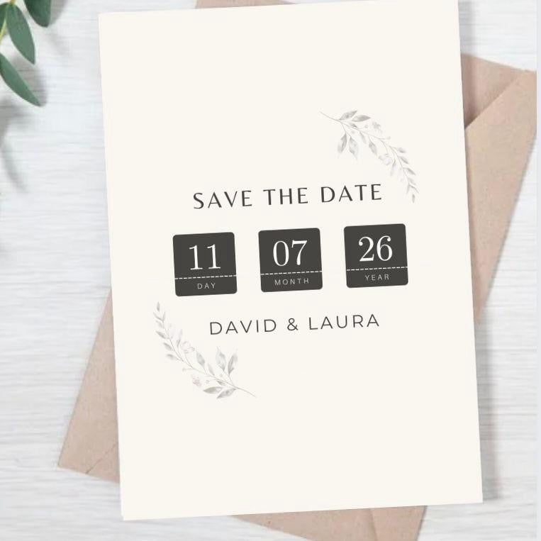 Minimalist Save the Date Card