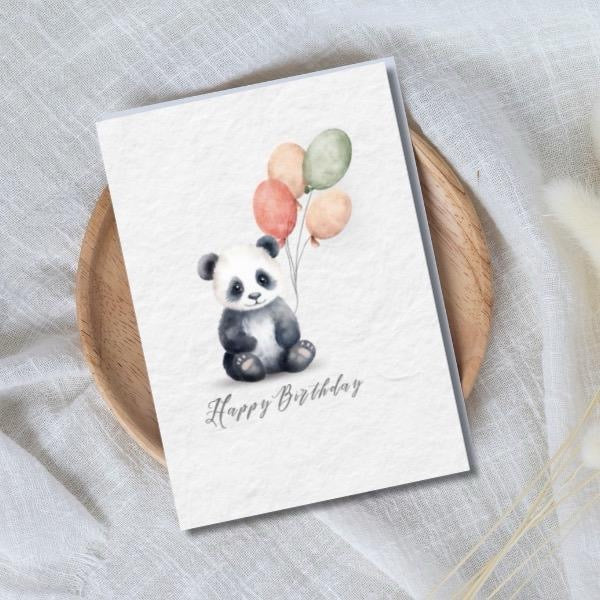 Cute Panda Birthday Card