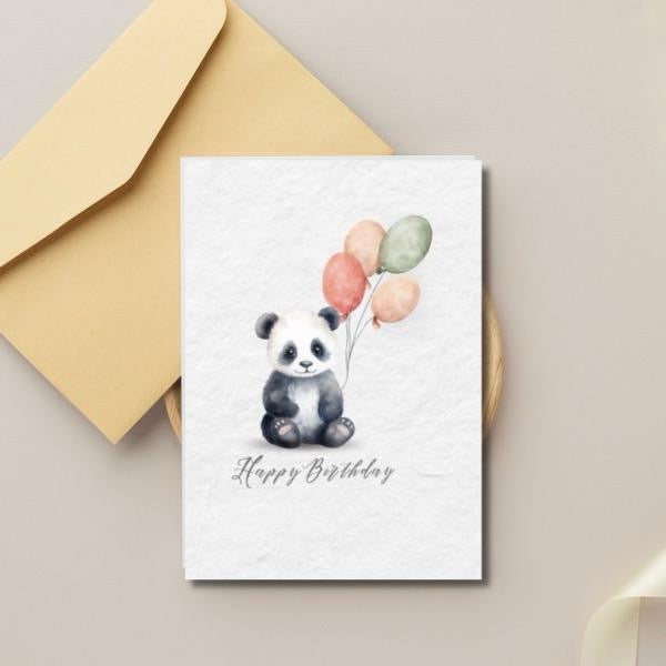 Cute Panda Birthday Card