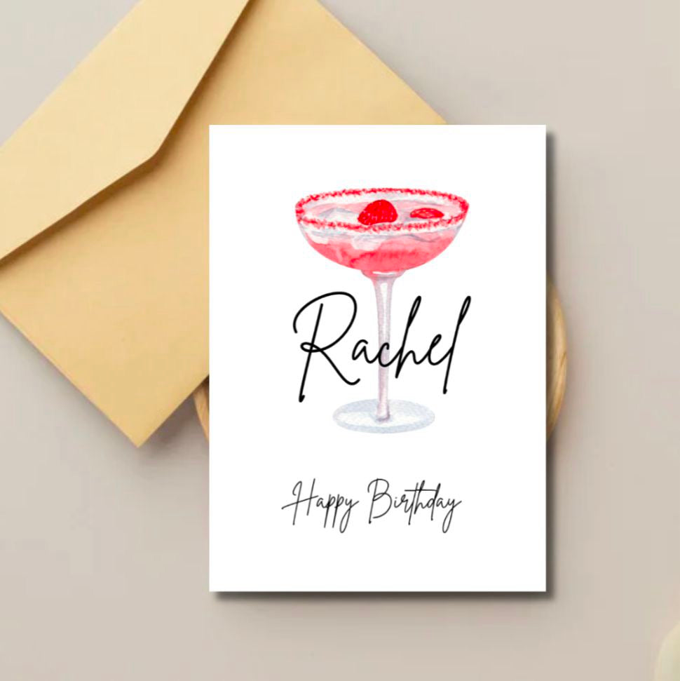 Personalised Cocktail Birthday Card
