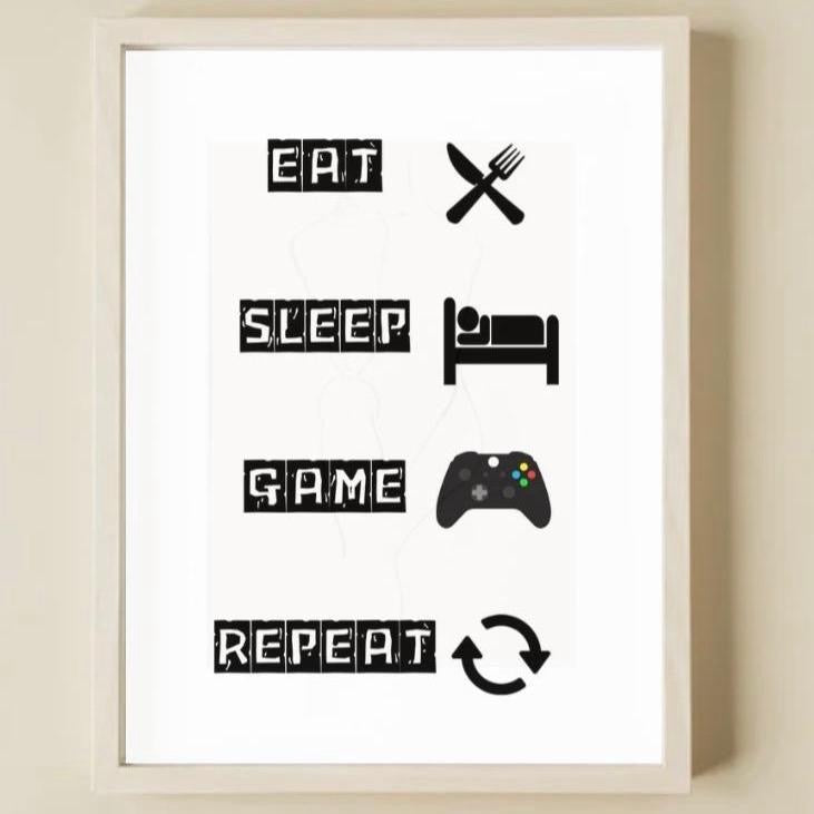 Eat Sleep Game Repeat. Set of 3