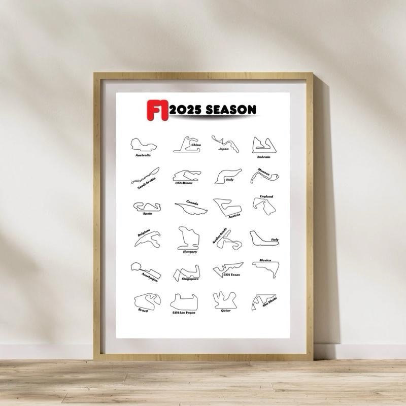 F1 All 2025 Season Track Print