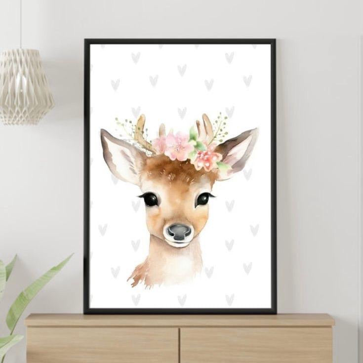 Floral Woodland Animal Nursery Prints Set Of 3