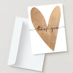 Gold Heart Thank You Card