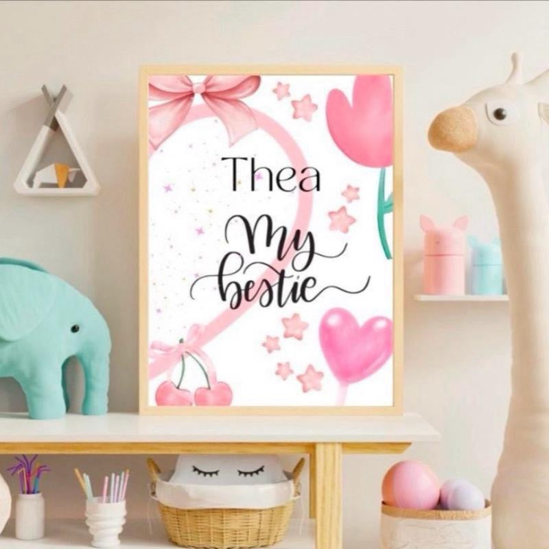 Girls Best Friend Set Of 2 Personalised Prints