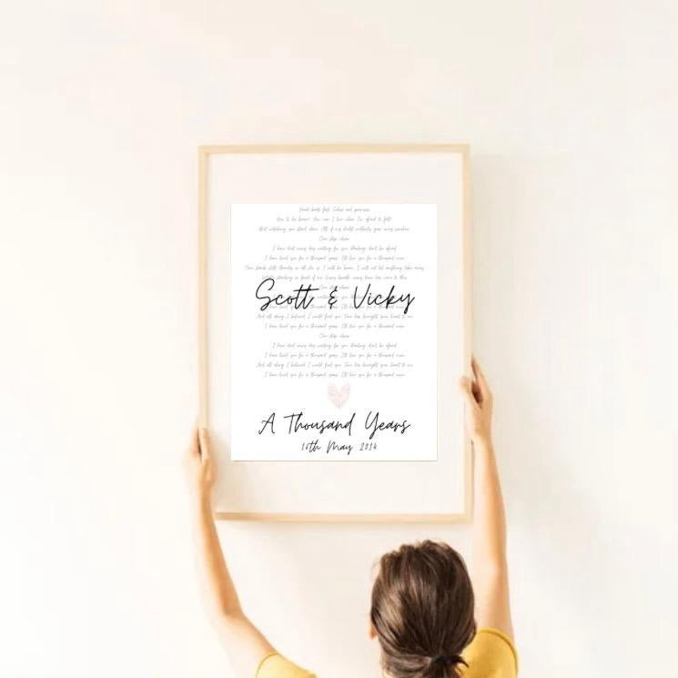 Wedding Lyric Personalised Print