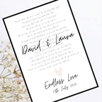 Wedding Lyric Personalised Print
