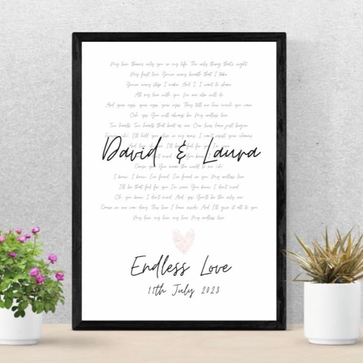 Wedding Lyric Personalised Print