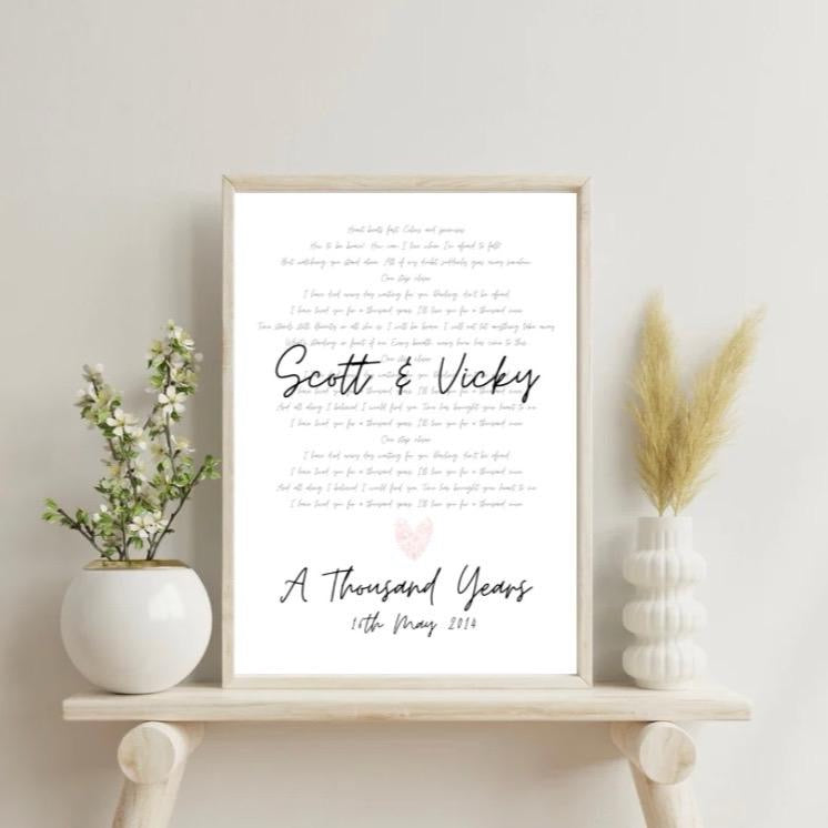 Wedding Lyric Personalised Print