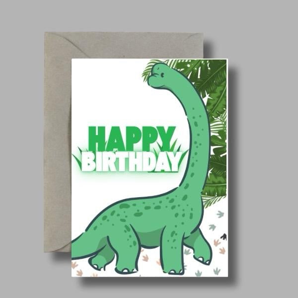 Kids Dinosaur Birthday Card